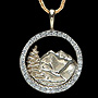 7/8 inch14kt, Yellow & White Gold Pendant with 1Ct Diamonds Including chain, ID# 1dp 3889